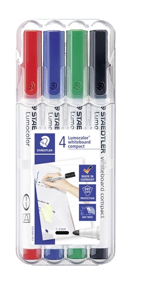 Staedtler WB Marker Lumocolor Compact ass (4)Staedtler WB Marker Lumocolor Compact asortyment (4)